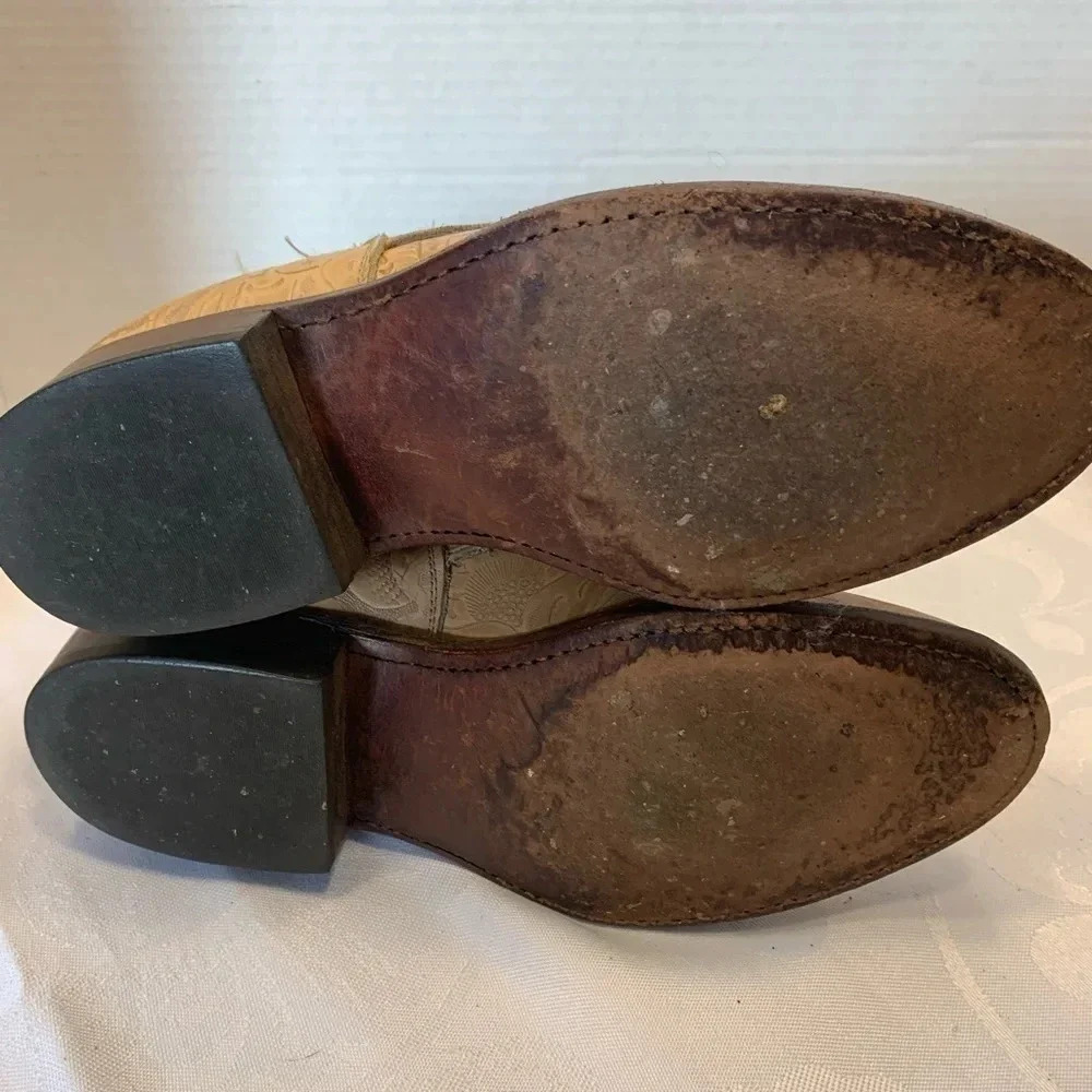 Vintage Larry Manhan Nattool Roper Boots Size 6.5 granny, core cowgirl leather - Picture 8 of 10
